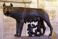 Italien, Rom, Kapitol, Museum, Wölfin mit Romulus und Remus